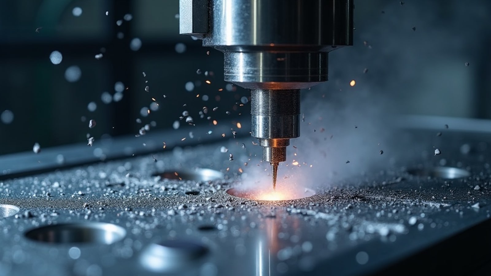 CNC machining a titanium aerospace component